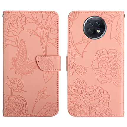 Skin Feel Butterfly Peony Embossed Leather Phone Case, For Xiaomi Redmi Note 8T, For Xiaomi Redmi Note 9 4G, For Xiaomi Redmi Note 9 5G, For Xiaomi Redmi Note 9 Pro