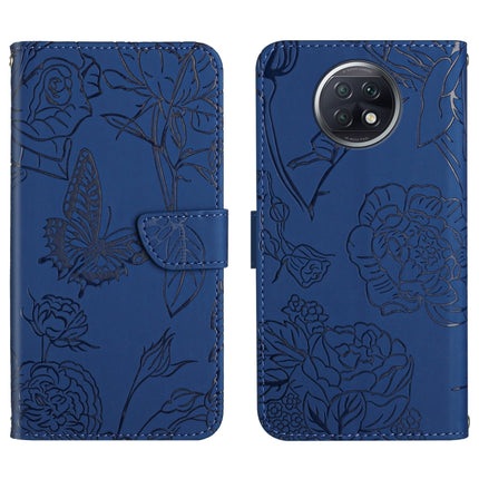 Skin Feel Butterfly Peony Embossed Leather Phone Case, For Xiaomi Redmi Note 8T, For Xiaomi Redmi Note 9 4G, For Xiaomi Redmi Note 9 5G, For Xiaomi Redmi Note 9 Pro