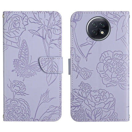 Skin Feel Butterfly Peony Embossed Leather Phone Case, For Xiaomi Redmi Note 8T, For Xiaomi Redmi Note 9 4G, For Xiaomi Redmi Note 9 5G, For Xiaomi Redmi Note 9 Pro