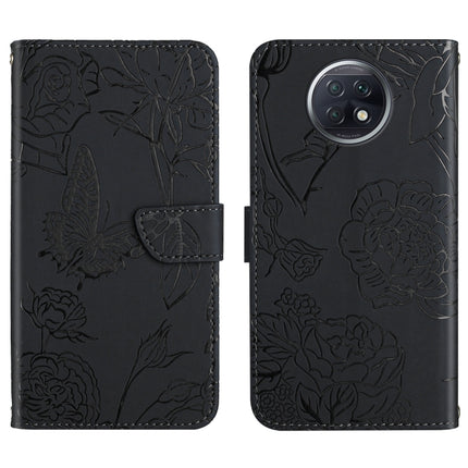 Skin Feel Butterfly Peony Embossed Leather Phone Case, For Xiaomi Redmi Note 8T, For Xiaomi Redmi Note 9 4G, For Xiaomi Redmi Note 9 5G, For Xiaomi Redmi Note 9 Pro