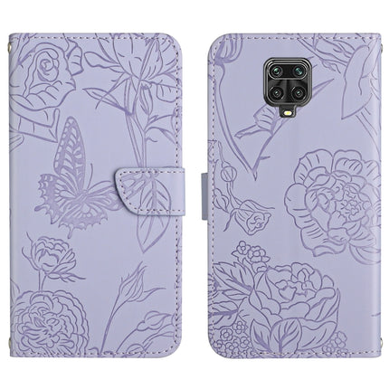 Skin Feel Butterfly Peony Embossed Leather Phone Case, For Xiaomi Redmi Note 8T, For Xiaomi Redmi Note 9 4G, For Xiaomi Redmi Note 9 5G, For Xiaomi Redmi Note 9 Pro