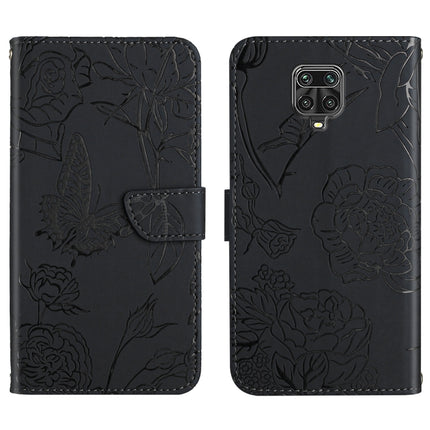Skin Feel Butterfly Peony Embossed Leather Phone Case, For Xiaomi Redmi Note 8T, For Xiaomi Redmi Note 9 4G, For Xiaomi Redmi Note 9 5G, For Xiaomi Redmi Note 9 Pro