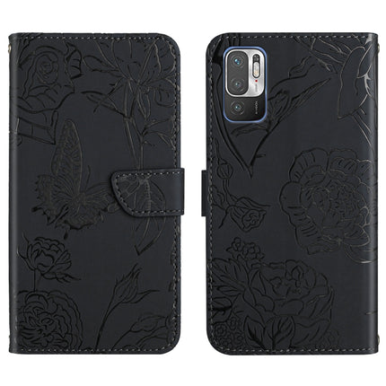 Skin Feel Butterfly Peony Embossed Leather Phone Case, For Xiaomi Redmi Note 10 4G, For Xiaomi Redmi Note 10 5G, For Xiaomi Redmi Note 10 Pro, For Xiaomi Redmi Note 11S