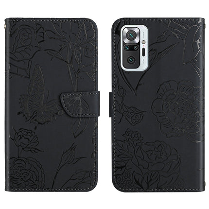 Skin Feel Butterfly Peony Embossed Leather Phone Case, For Xiaomi Redmi Note 10 4G, For Xiaomi Redmi Note 10 5G, For Xiaomi Redmi Note 10 Pro, For Xiaomi Redmi Note 11S