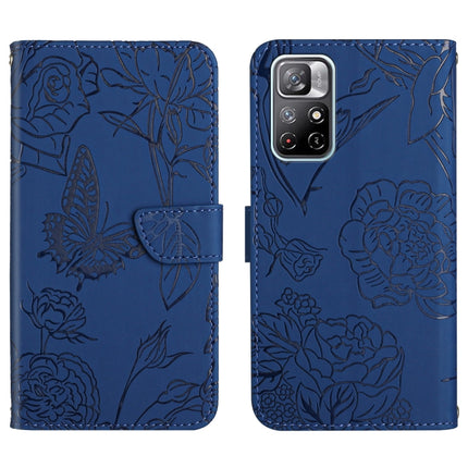Skin Feel Butterfly Peony Embossed Leather Phone Case, For Xiaomi Redmi Note 10 4G, For Xiaomi Redmi Note 10 5G, For Xiaomi Redmi Note 10 Pro, For Xiaomi Redmi Note 11S