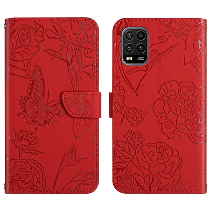 Skin Feel Butterfly Peony Embossed Leather Phone Case, For Xiaomi Redmi Note 11 5G Chinese Version, For Xiaomi Redmi Note 11 Pro Foreign Version, For Xiaomi Redmi Note 11 Pro / Poco M4 Pro 5G, For Xiaomi Mi 10 Lite 5G