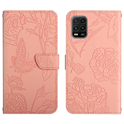 Skin Feel Butterfly Peony Embossed Leather Phone Case, For Xiaomi Redmi Note 11 5G Chinese Version, For Xiaomi Redmi Note 11 Pro Foreign Version, For Xiaomi Redmi Note 11 Pro / Poco M4 Pro 5G, For Xiaomi Mi 10 Lite 5G