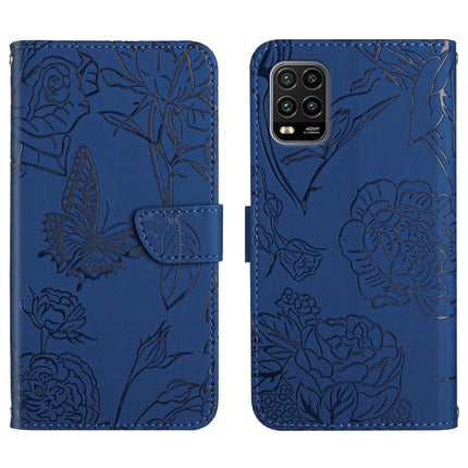 Skin Feel Butterfly Peony Embossed Leather Phone Case, For Xiaomi Redmi Note 11 5G Chinese Version, For Xiaomi Redmi Note 11 Pro Foreign Version, For Xiaomi Redmi Note 11 Pro / Poco M4 Pro 5G, For Xiaomi Mi 10 Lite 5G