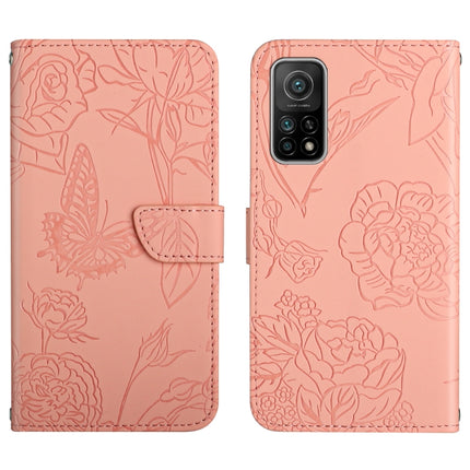 Skin Feel Butterfly Peony Embossed Leather Phone Case, For Xiaomi Mi 10 / 10 Pro 5G, For Xiaomi Mi 10T 5G, For Xiaomi Mi 11, For Xiaomi Mi 11 Lite
