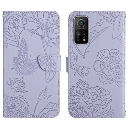 Skin Feel Butterfly Peony Embossed Leather Phone Case, For Xiaomi Mi 10 / 10 Pro 5G, For Xiaomi Mi 10T 5G, For Xiaomi Mi 11, For Xiaomi Mi 11 Lite