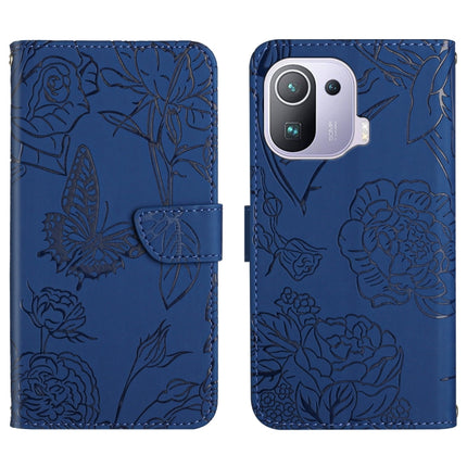 Skin Feel Butterfly Peony Embossed Leather Phone Case, For Xiaomi Mi 11 Pro, For Xiaomi Mi 11 Ultra, For Xiaomi Mi 11T / 11T Pro, For Xiaomi 12 / 12 Pro