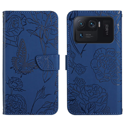 Skin Feel Butterfly Peony Embossed Leather Phone Case, For Xiaomi Mi 11 Pro, For Xiaomi Mi 11 Ultra, For Xiaomi Mi 11T / 11T Pro, For Xiaomi 12 / 12 Pro