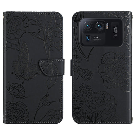 Skin Feel Butterfly Peony Embossed Leather Phone Case, For Xiaomi Mi 11 Pro, For Xiaomi Mi 11 Ultra, For Xiaomi Mi 11T / 11T Pro, For Xiaomi 12 / 12 Pro