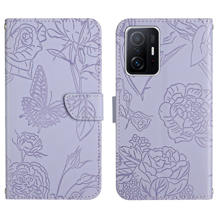 Skin Feel Butterfly Peony Embossed Leather Phone Case, For Xiaomi Mi 11 Pro, For Xiaomi Mi 11 Ultra, For Xiaomi Mi 11T / 11T Pro, For Xiaomi 12 / 12 Pro