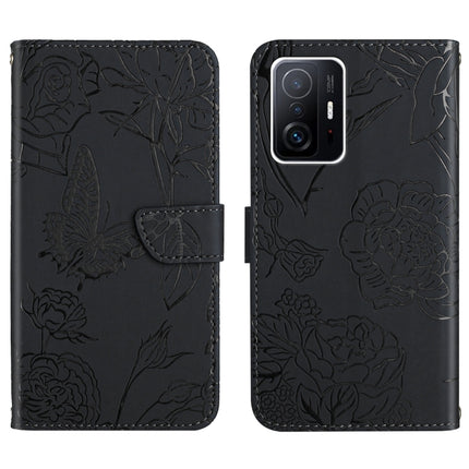 Skin Feel Butterfly Peony Embossed Leather Phone Case, For Xiaomi Mi 11 Pro, For Xiaomi Mi 11 Ultra, For Xiaomi Mi 11T / 11T Pro, For Xiaomi 12 / 12 Pro