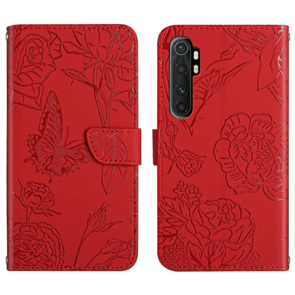 Skin Feel Butterfly Peony Embossed Leather Phone Case, For Xiaomi Mi Mix 4, For Xiaomi Mi Note 10 Lite, For Xiaomi Mi Note 10 / Note 10 Pro, For Xiaomi Poco M4 Pro 4G