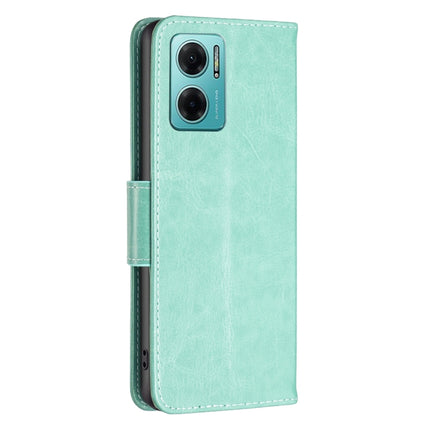 Two Butterflies Embossing Leather Phone Case, For Xiaomi Redmi 10 5G / Note 11E, For Xiaomi Redmi 10C