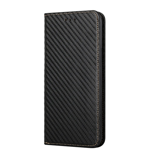 Carbon Fiber Texture Flip Holder Leather Phone Case, For iPhone 13, For iPhone 13 mini, For iPhone 13 Pro, For iPhone 13 Pro Max