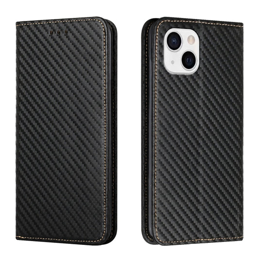 Carbon Fiber Texture Flip Holder Leather Phone Case, For iPhone 13, For iPhone 13 mini, For iPhone 13 Pro, For iPhone 13 Pro Max