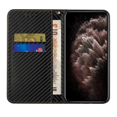 Carbon Fiber Texture Flip Holder Leather Phone Case, For iPhone 13, For iPhone 13 mini, For iPhone 13 Pro, For iPhone 13 Pro Max