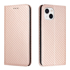 Carbon Fiber Texture Flip Holder Leather Phone Case, For iPhone 13, For iPhone 13 mini, For iPhone 13 Pro, For iPhone 13 Pro Max