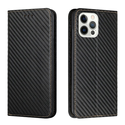 Funda de cuero con tapa y textura de fibra de carbono para iPhone 13, iPhone 13 mini, iPhone 13 Pro, iPhone 13 Pro Max