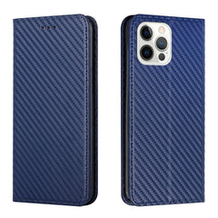 Carbon Fiber Texture Flip Holder Leather Phone Case, For iPhone 13, For iPhone 13 mini, For iPhone 13 Pro, For iPhone 13 Pro Max