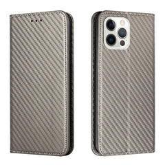 Carbon Fiber Texture Flip Holder Leather Phone Case, For iPhone 13, For iPhone 13 mini, For iPhone 13 Pro, For iPhone 13 Pro Max