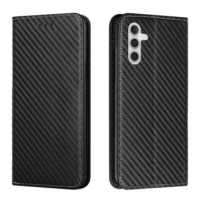 Carbon Fiber Texture Flip Holder Leather Phone Case, For Samsung Galaxy A13 5G, For Samsung Galaxy A33 5G, For Samsung Galaxy A53, For Samsung Galaxy S22 Ultra 5G