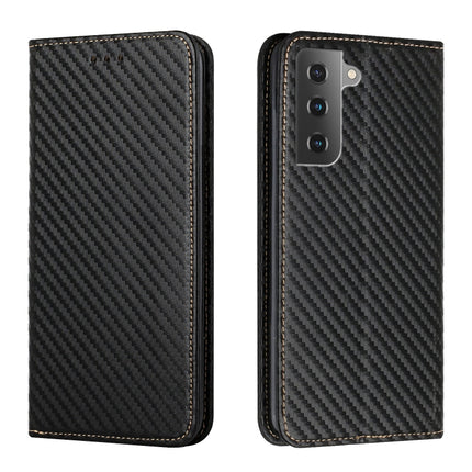 Carbon Fiber Texture Flip Holder Leather Phone Case, For Samsung Galaxy S22 5G, For Samsung Galaxy S22+ 5G, For OPPO A16, For vivo Y21