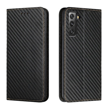 Carbon Fiber Texture Flip Holder Leather Phone Case, For Samsung Galaxy S22 5G, For Samsung Galaxy S22+ 5G, For OPPO A16, For vivo Y21
