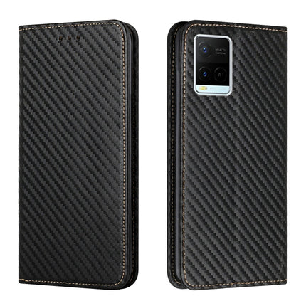 Carbon Fiber Texture Flip Holder Leather Phone Case, For Samsung Galaxy S22 5G, For Samsung Galaxy S22+ 5G, For OPPO A16, For vivo Y21
