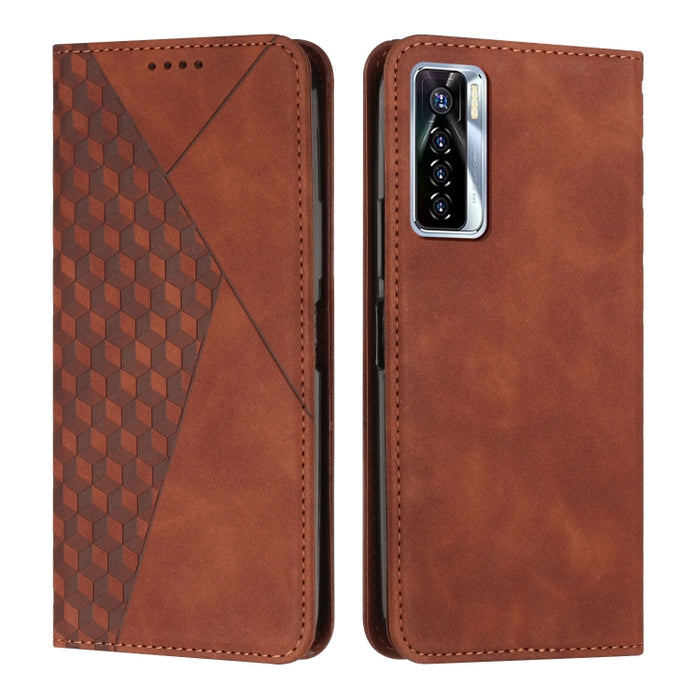 Diamond Splicing Skin Feel Magnetic Leather Phone Case, For Tecno Camon 17P / 17 Pro, For Tecno Camon 18P / 18, For Tecno Camon 18 Premier, For Tecno POP 5 LTE