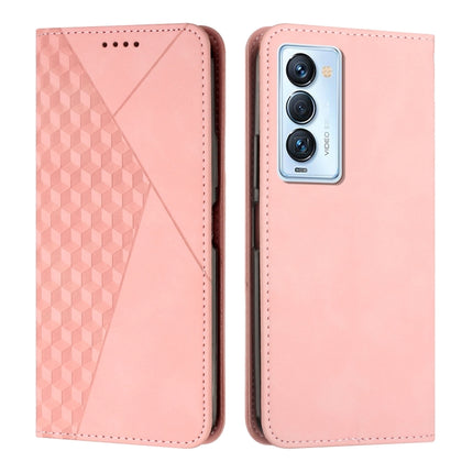 Diamond Splicing Skin Feel Magnetic Leather Phone Case, For Tecno Camon 17P / 17 Pro, For Tecno Camon 18P / 18, For Tecno Camon 18 Premier, For Tecno POP 5 LTE