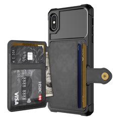 Magnetic Wallet Card Bag Leather Case, For iPhone XS Max, For iPhone SE 2022 / 2020 / 7 / 8, For iPhone 8 Plus / 7 Plus / 6 Plus