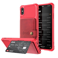 Magnetic Wallet Card Bag Leather Case, For iPhone XS Max, For iPhone SE 2022 / 2020 / 7 / 8, For iPhone 8 Plus / 7 Plus / 6 Plus