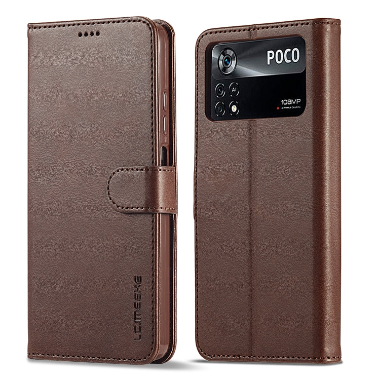 LC.IMEEKE Calf Texture Leather Phone Case, For Honor 50 / nova 9, For Honor 50 Pro / nova 9 Pro, For Xiaomi Poco X4 Pro 5G, For Xiaomi Poco M4 Pro