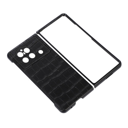 Accurate Hole Crocodile Texture Genuine Leather Phone Case, For vivo X Fold