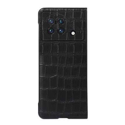 Accurate Hole Crocodile Texture Genuine Leather Phone Case, For vivo X Fold
