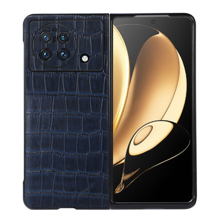 Accurate Hole Crocodile Texture Genuine Leather Phone Case, For vivo X Fold