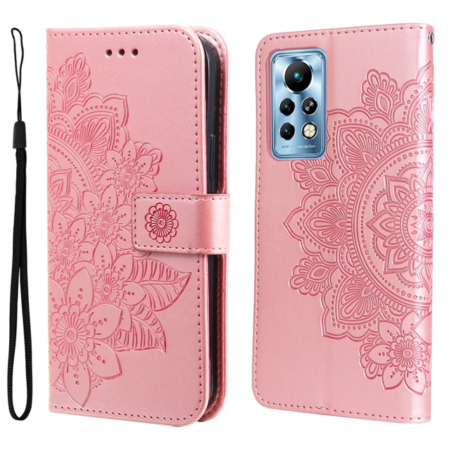 7-petal Flowers Embossing Pattern Horizontal Flip Leather Case, For Infinix Note 11 Pro/Note 11s, For OPPO Realme C35, For OPPO Reno7 SE 5G, For OPPO Reno7 Z/A96 5G/OnePlus Nord N20 5G