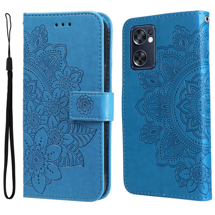 7-petal Flowers Embossing Pattern Horizontal Flip Leather Case, For Infinix Note 11 Pro/Note 11s, For OPPO Realme C35, For OPPO Reno7 SE 5G, For OPPO Reno7 Z/A96 5G/OnePlus Nord N20 5G