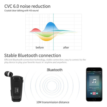 Auriculares de solapa con Bluetooth y reducción de ruido Fineblue F990 CVC6.0, compatible con recordatorio de vibración