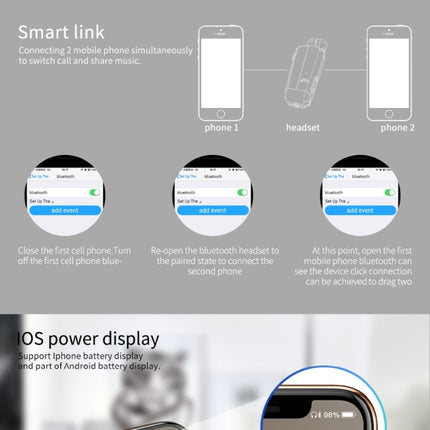 Auriculares de solapa con Bluetooth y reducción de ruido Fineblue F990 CVC6.0, compatible con recordatorio de vibración