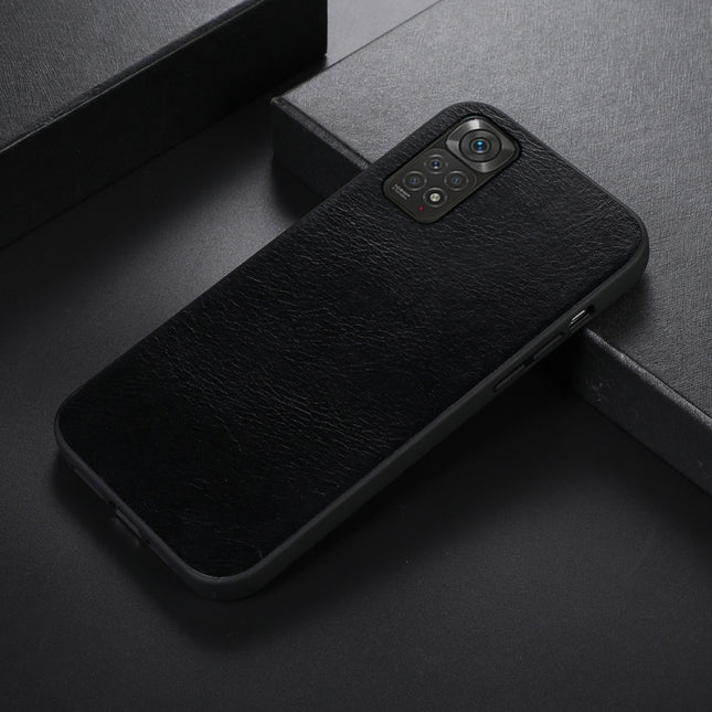 Genuine Leather Double Color Crazy Horse Phone Case, For Xiaomi Redmi Note 11S/11 Global