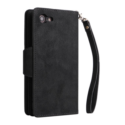 Rivet Buckle 9 Cards Three Fold Leather Phone Case, For iPhone 7/8/SE 2020, For iPhone 7 Plus/8 Plus, For iPhone 11, For iPhone 11 Pro