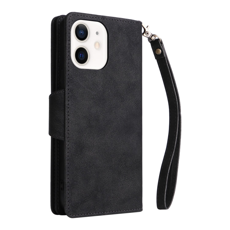 Dreifach gefaltete Leder-Telefonhülle mit Nietenschnalle und 9 Karten, für iPhone 12 Pro Max, für iPhone 13 Mini, für iPhone X/XS, für iPhone XR, für iPhone XS Max, für iPhone 11 Pro Max