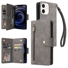 Rivet Buckle 9 Cards Three Fold Leather Phone Case, For iPhone 7/8/SE 2020, For iPhone 7 Plus/8 Plus, For iPhone 11, For iPhone 11 Pro, For iPhone 12, For iPhone 12 mini