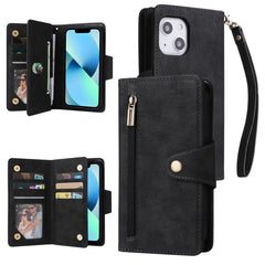 Rivet Buckle 9 Cards Three Fold Leather Phone Case, For iPhone 12 Pro Max, For iPhone 13 mini, For iPhone X/XS, For iPhone XR, For iPhone XS Max, For iPhone 11 Pro Max