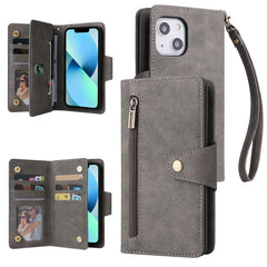 Rivet Buckle 9 Cards Three Fold Leather Phone Case, For iPhone 12 Pro Max, For iPhone 13 mini, For iPhone X/XS, For iPhone XR, For iPhone XS Max, For iPhone 11 Pro Max